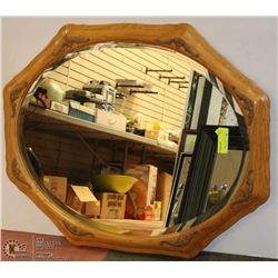 WOOD FRAMED BEVELED MIRROR