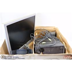 LOT WITH COMPUTER MONITOR, SPEAKERS, SUBWOOFER