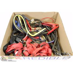 FLAT WITH TIE-DOWNS, BUNGEE STRAPS AND