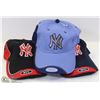 Image 1 : LOT OF 3 NYC BALLCAPS - SIZE ADJUSTABLE