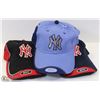 Image 1 : LOT OF 3 NYC BALLCAPS - SIZE ADJUSTABLE