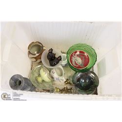 GLASS DOOR KNOBS WITH MANY GLASS COLLECTIBLES,