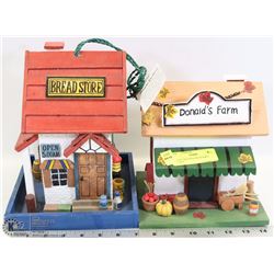 SET OF TWO NEW WOOD BIRD HOUSES