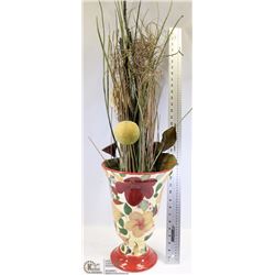 PAINTED VASE WITH CONTENTS