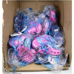 LARGE BOX OF SIZE 5 KIDS GEKKO REPLICA CROCKS