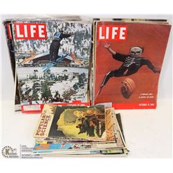 BOX OF VINTAGE BOOKS INC POPULAR SCIENCE, LIFE AND