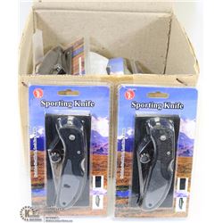 CASE OF 12 NEW SE SPORTING KNIFE W/ STAINLESS