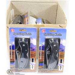 CASE OF 12 NEW SE SPORTING KNIFE W/ STAINLESS