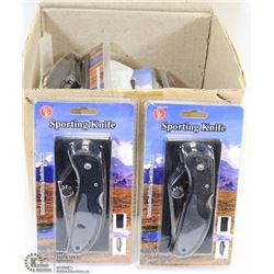 CASE OF 12 NEW SE SPORTING KNIFE W/ STAINLESS