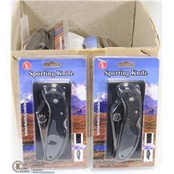 CASE OF 12 NEW SE SPORTING KNIFE W/ STAINLESS