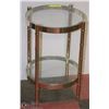 Image 1 : 2 TIER BRASS TONE & GLASS SIDE TABLE