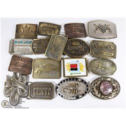 LOT OF 17 VINTAGE BRASS BELT BUCKLES