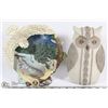 Image 1 : BOX W/ OWL DECOR - ONE SCENIC OWL & ONE LARGE