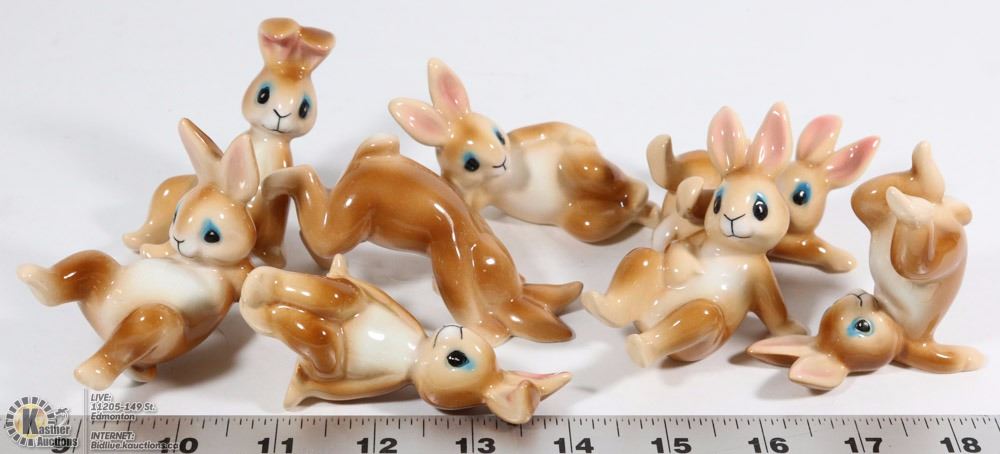40s Toy Rabbits FLAT OF 1940'S BUNNY FIGURINES