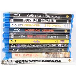 LOT OF 10 BLU-RAY DVD'S