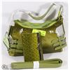 Image 1 : GREEN SNAKE SKIN STYLE HANDBAG WITH SHOULDER STRAP
