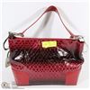 Image 1 : RED SNAKE SKIN STYLE HANDBAG WITH SHOULDER STRAP