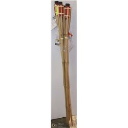 NEW SET OF 4 RED BAMBOO TORCHES