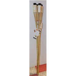 NEW SET OF 4 WHITE BAMBOO TORCHES