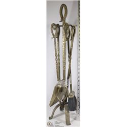 4PC FIREPLACE SET ON STAND