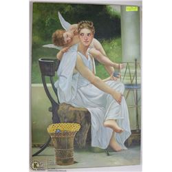 CANVAS CHERUB AND WOMAN PRINT 24X36