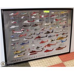 28 X 41 FRAMED HELICOPTERS PICTURE