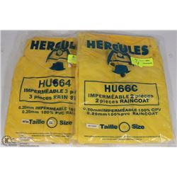 LOT OF TWO 2 PC HERCULES RAIN COATS SIZE XXL