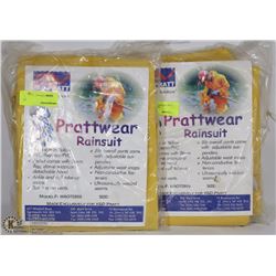 LOT OF TWO PRATTWEAR RAINSUITS SIZE LARGE