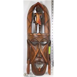 AFRICAN STYLE DECORATIVE WOOD WALL HANGING MASK
