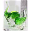 Image 1 : SET OF ART GLASS ELEPHANTS 8 INCHES TALL AND 6 INC