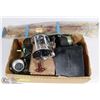 Image 1 : FLAT OF FISHING SUPPLIES INCL REELS AND ROD