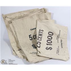 LOT OF 8 VINTAGE ORIGINAL BANK MONEY BAGS