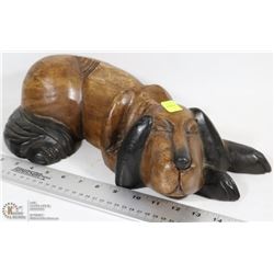 DECORATIVE WOOD SLEEPING DOG