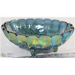 CARNIVAL GLASS FOOTED DISH