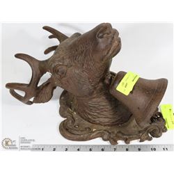 CAST IRON ELK WALL HANGING BELL