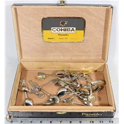 CIGAR BOX W/ SPOON COLLECTION