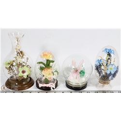 4 WATERLESS GLASS GLOBES