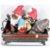 Image 1 : WROUGHT IRON PLANTER FILLED WITH GNOMES