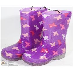 PAIR OF GIRLS LITE-UP RUBBER BOOTS SIZE 8