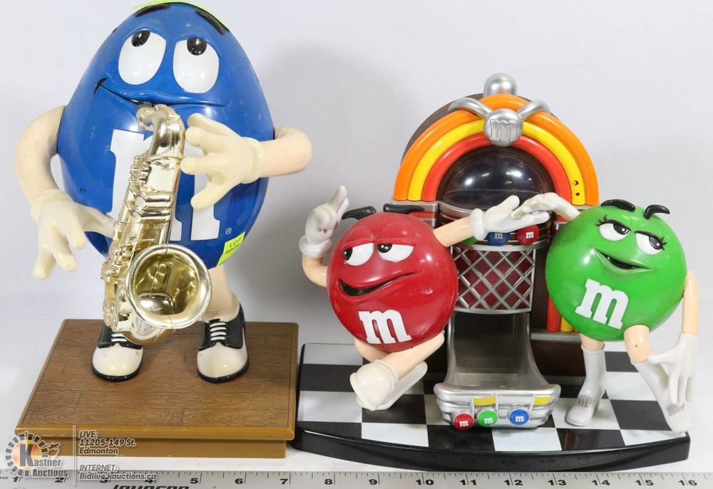 A PAIR OF COLLECTIBLE M&M CANDY DISPENSERS