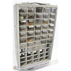 HARDWARE STORAGE CASE WITH NUTS, BOLTS, ETC