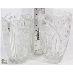 PAIR OF LARGE PINWHEEL CRYSTAL VASE
