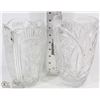 Image 1 : PAIR OF LARGE PINWHEEL CRYSTAL VASE