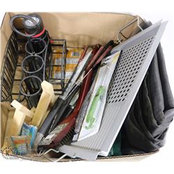 LARGE BOX OF OUTDOOR BBQ SUPPLIES INCL