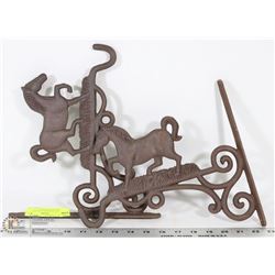 LOT OF 2 CAST IRON OUTDOOR HORSE WALL HANGINGS