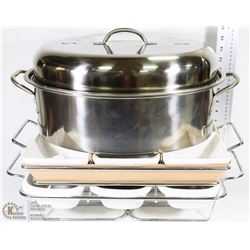 TWO 3-6 PARTITION PATIO BURNERS WITH INSERTS &