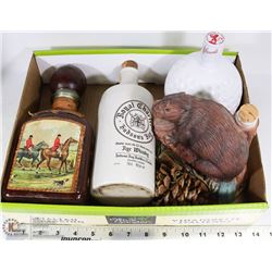 LOT OF 4 VINTAGE WHISKEY BOTTLES