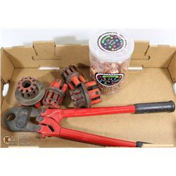 FLAT OF PLUMBING TOOLS AND CRIMPING RINGS
