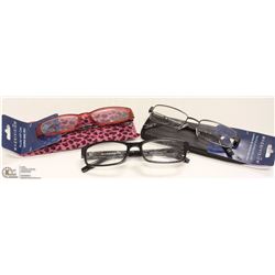 3 PAIRS OF 1.50 STRENGTH READING GLASSES