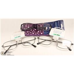 3 PAIRS OF 1.50 STRENGTH READING GLASSES